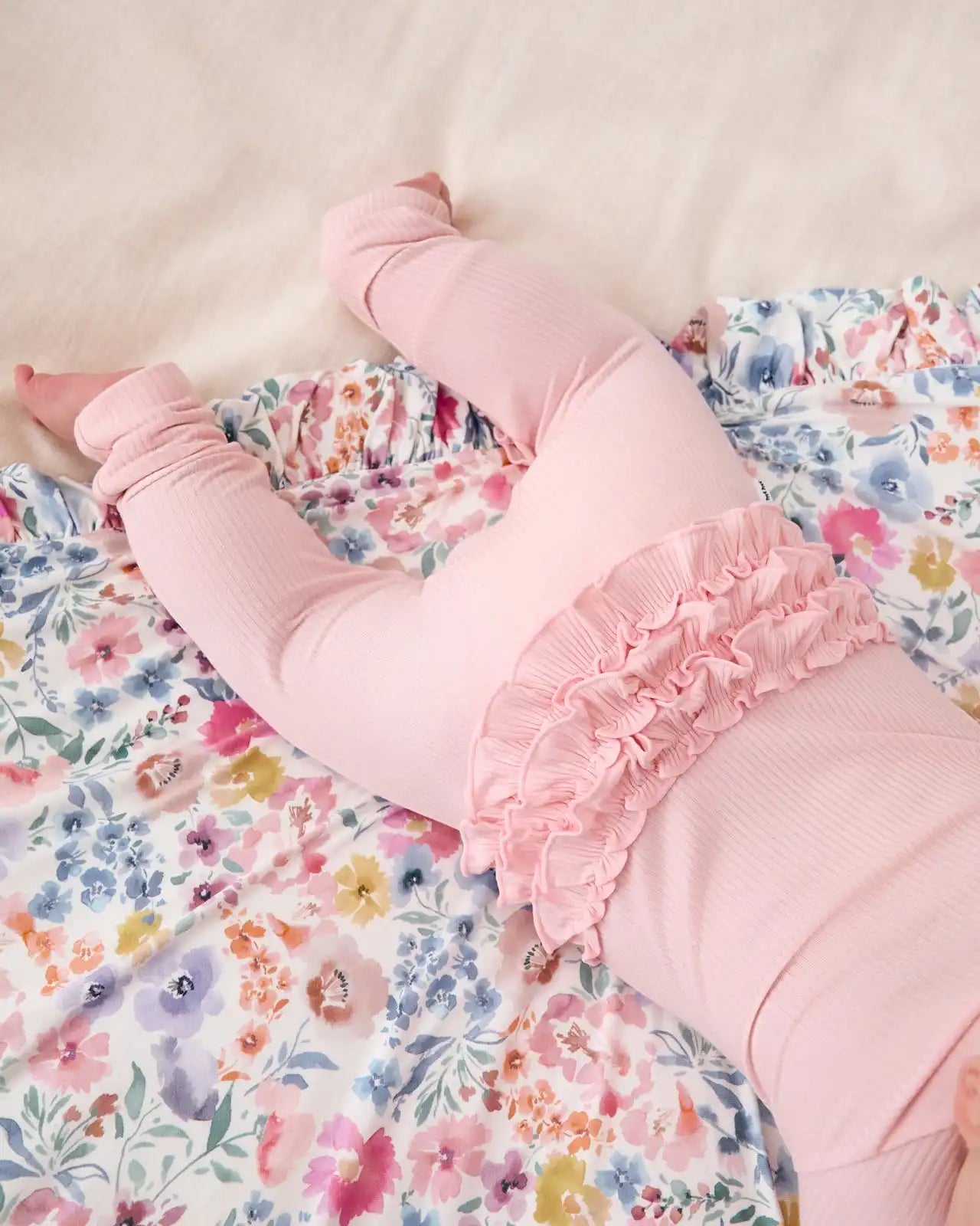 Prima Pink Ribbed Ruffle Zippy