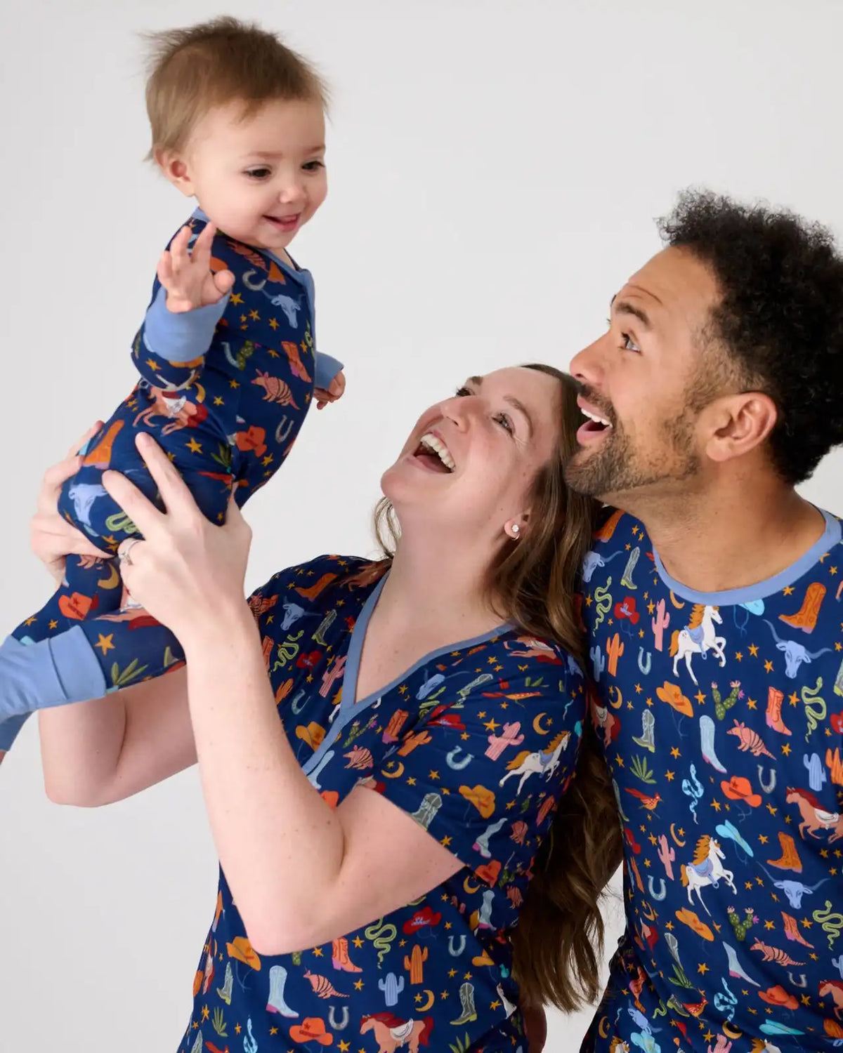 Blue Rancher Roundup Men's Short Sleeve Pajama Top