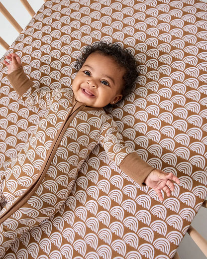 Rust Rainbows Fitted Crib Sheet