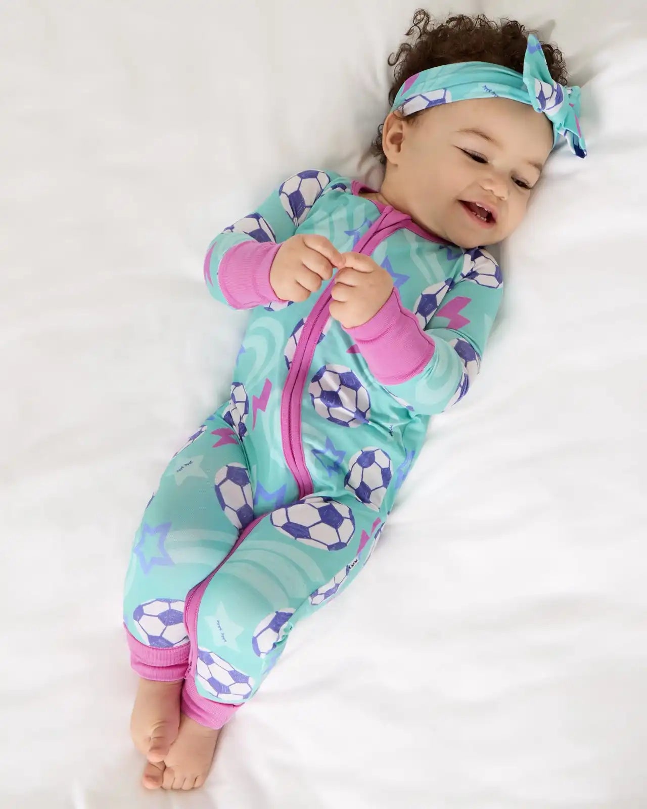 Aqua Soccer Stars Luxe Bow Headband