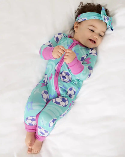 Aqua Soccer Stars Luxe Bow Headband