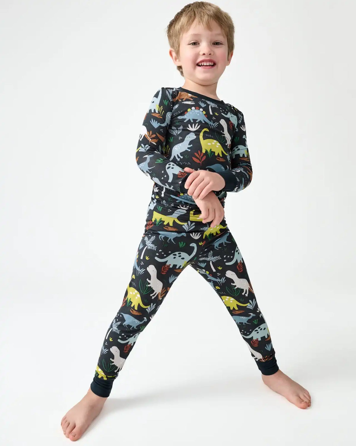 Navy Jurassic Jungle Two-Piece Pajama Set
