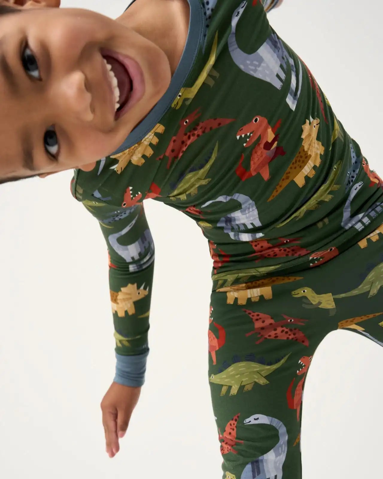 Roar & Explore Green Two-Piece Pajama Set