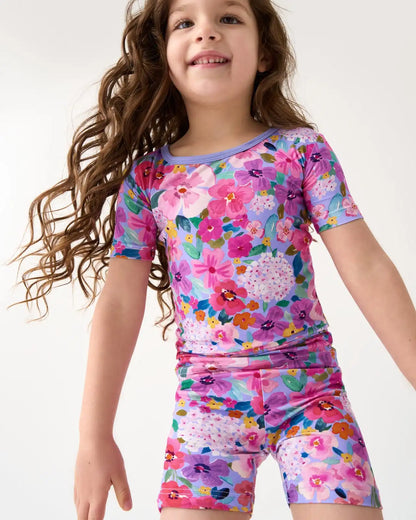 Sweet Sprigs Two-Piece Short Sleeve & Shorts Pajama Set