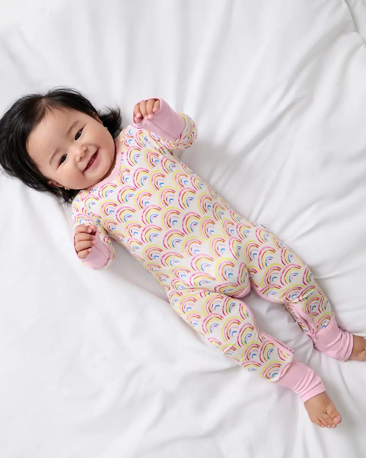 Pastel Rainbows Crescent Zippy
