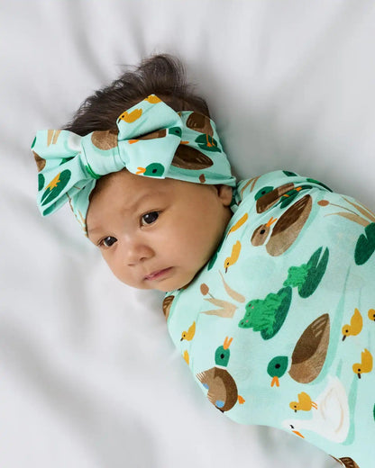 Puddle Jumpers Swaddle & Luxe Bow Headband Set