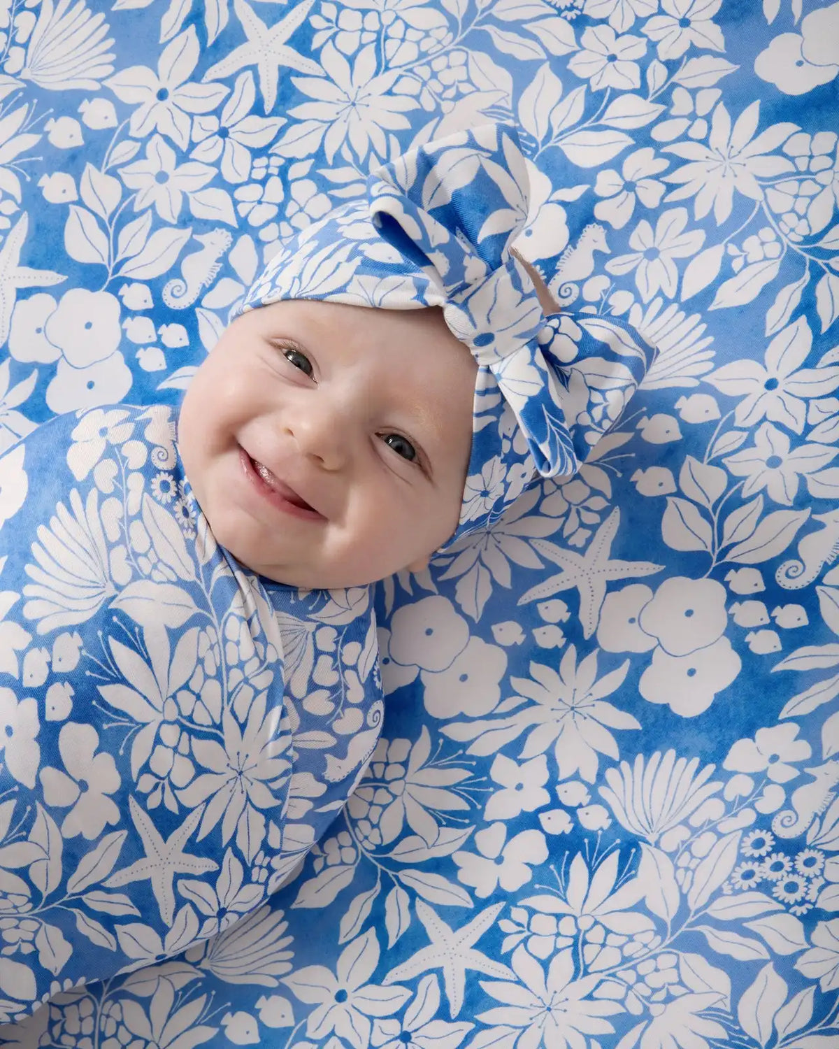 Azure Garden Fitted Crib Sheet
