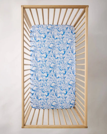 Azure Garden Fitted Crib Sheet