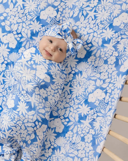 Azure Garden Fitted Crib Sheet