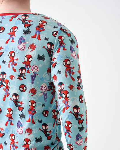 Spidey & His Amazing Friends Tiny Webs Men's Long Sleeve Pajama Top