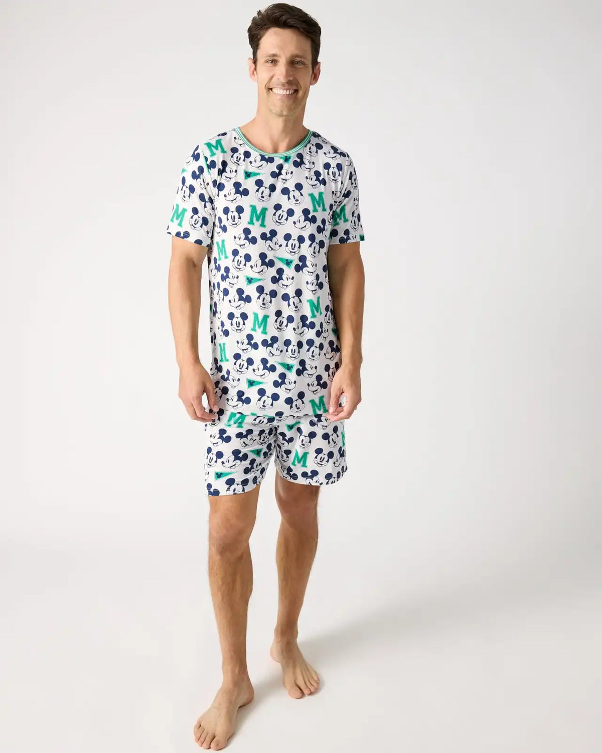 Disney Varsity Mickey Mouse Men's Short Sleeve Pajama Top