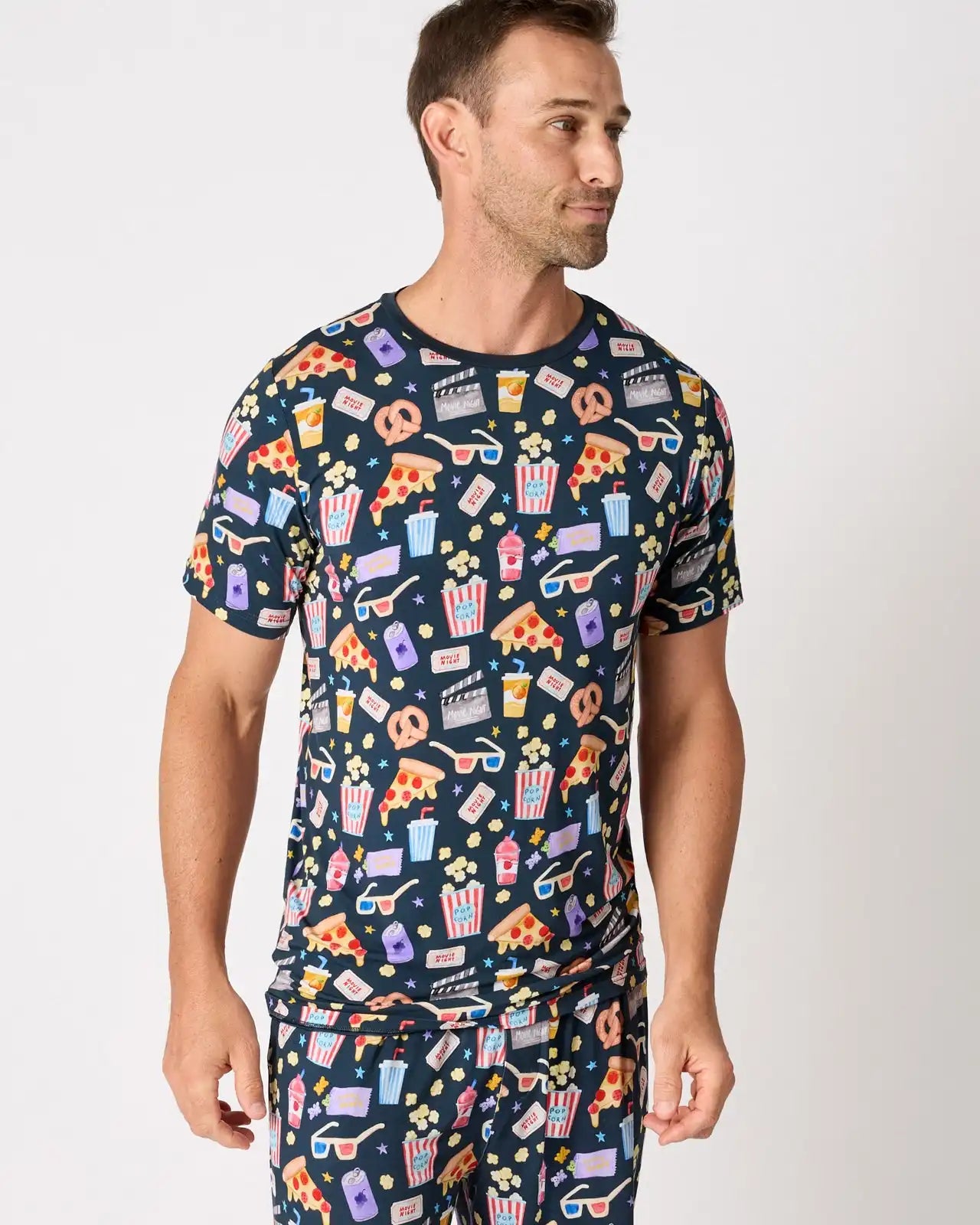 Movie Marathon Men's Short Sleeve Pajama Top