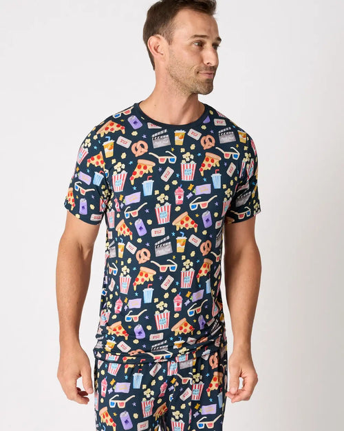 Movie Marathon Men's Short Sleeve Pajama Top