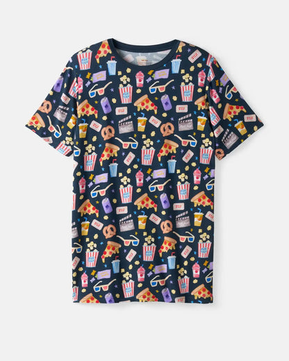 Movie Marathon Men's Short Sleeve Pajama Top