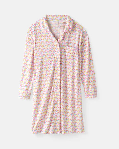 Pastel Rainbows Women's Long Sleeve Sleep Shirt