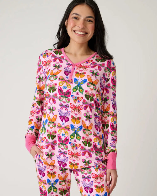 Flutter Garden Women's Long Sleeve Pajama Top