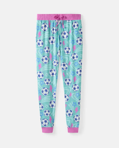 Aqua Soccer Stars Women's Pajama Pants