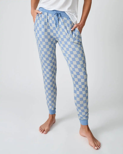 Dusk Blue Checks Women's Pajama Pants