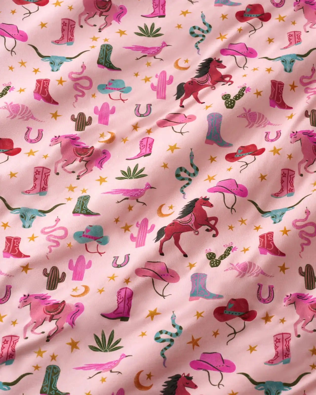 Pink Rancher Roundup Fitted Crib Sheet