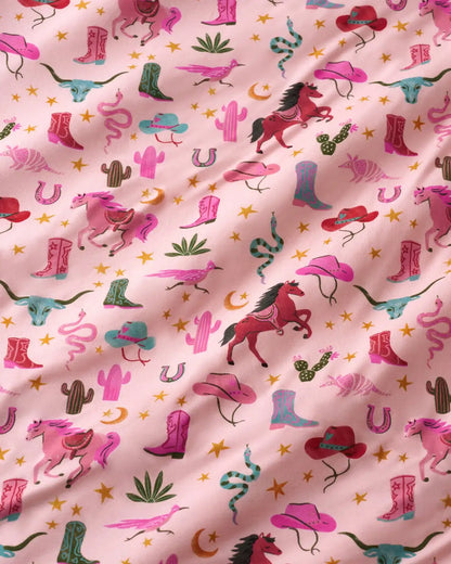 Pink Rancher Roundup Fitted Crib Sheet