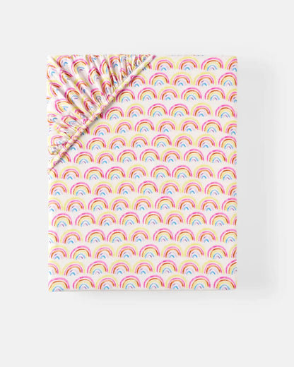 Pastel Rainbows Fitted Crib Sheet