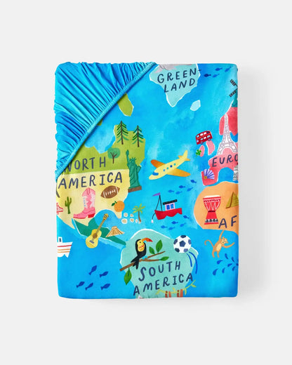 Around The World Fitted Crib Sheet