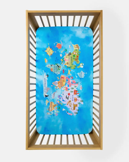 Around The World Fitted Crib Sheet
