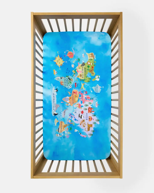 Around The World Fitted Crib Sheet