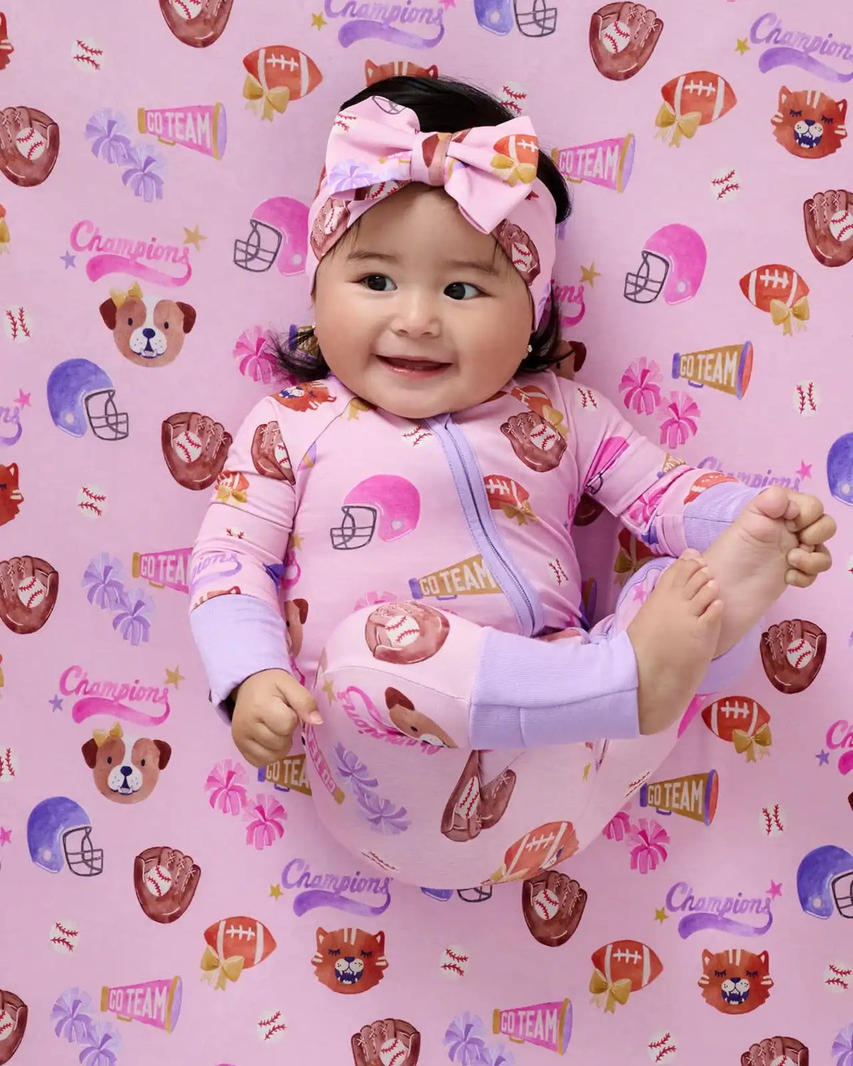 Team Spirit Pink Fitted Crib Sheet