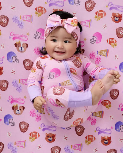 Team Spirit Pink Fitted Crib Sheet