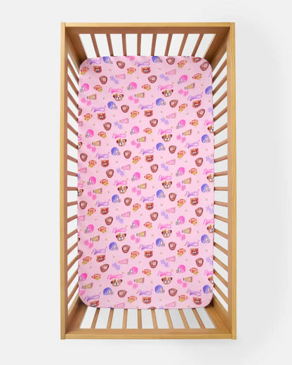 Team Spirit Pink Fitted Crib Sheet