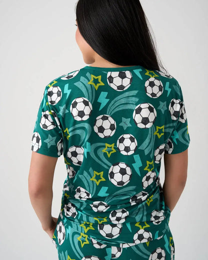 Soccer Stars Women's Short Sleeve Pajama Top