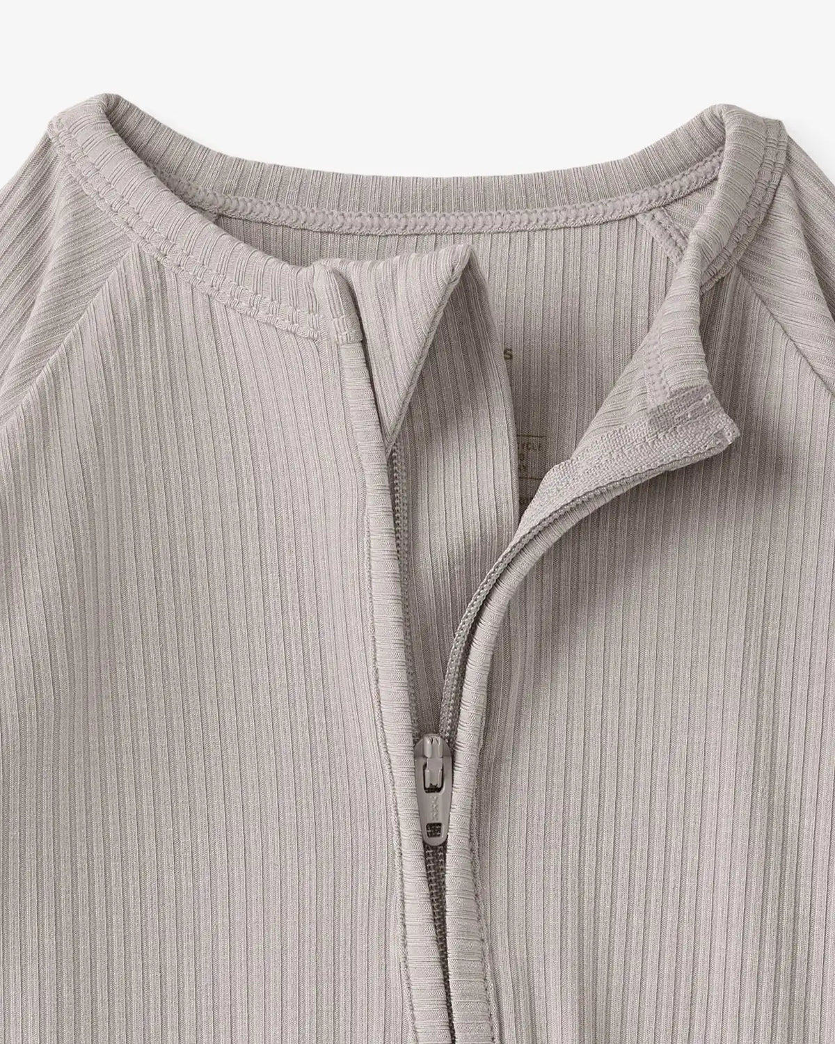 Dove Gray Ribbed Zippy