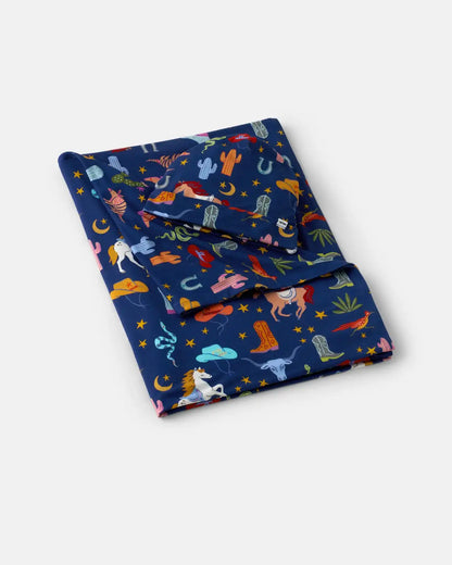 Blue Rancher Roundup Swaddle & Beanie Set