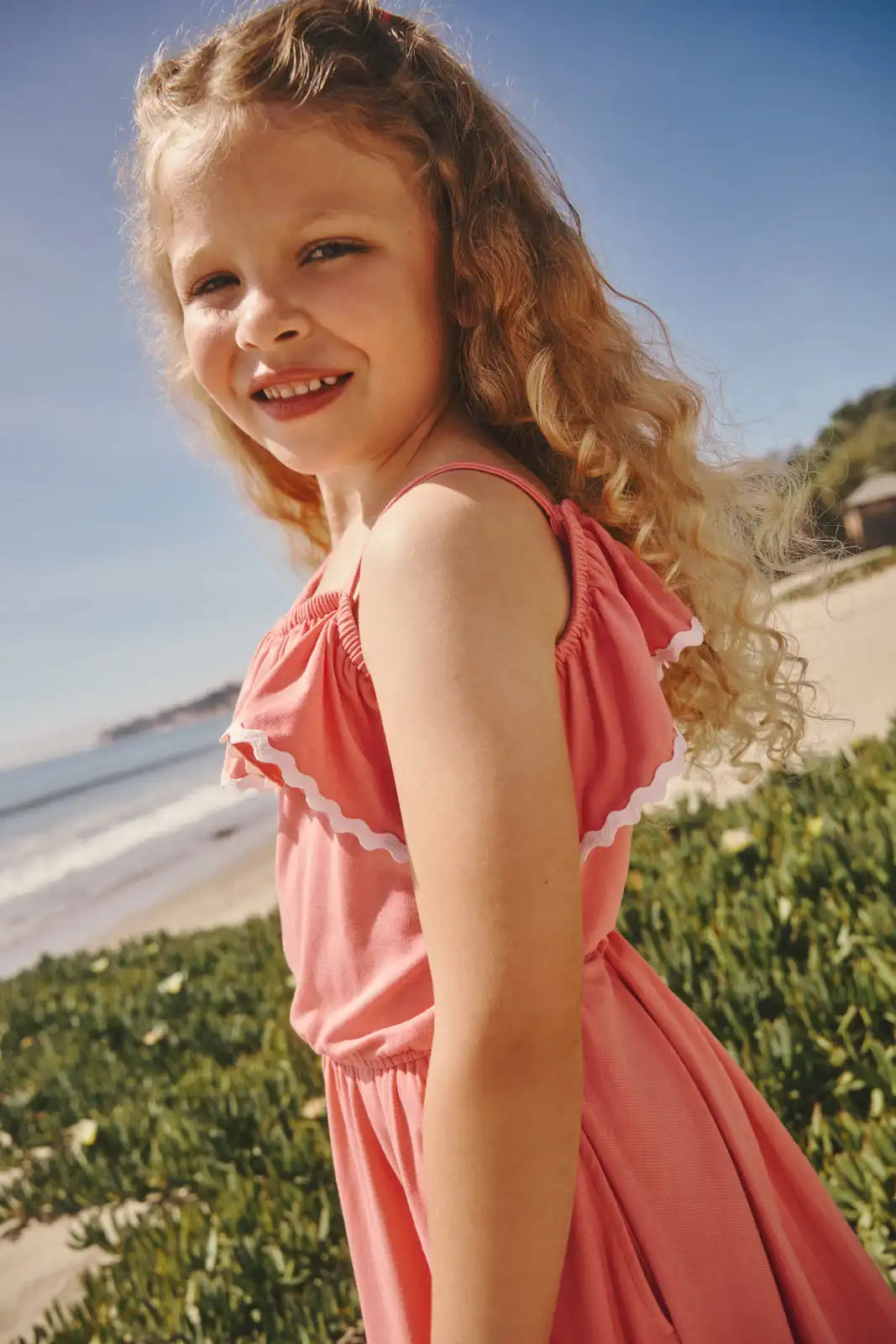 Beach Coral Asymmetrical Dress