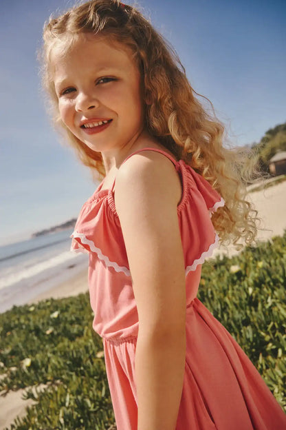 Beach Coral Asymmetrical Dress