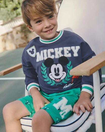 Disney Mickey Mouse Sports Club Drop Shoulder Crewneck