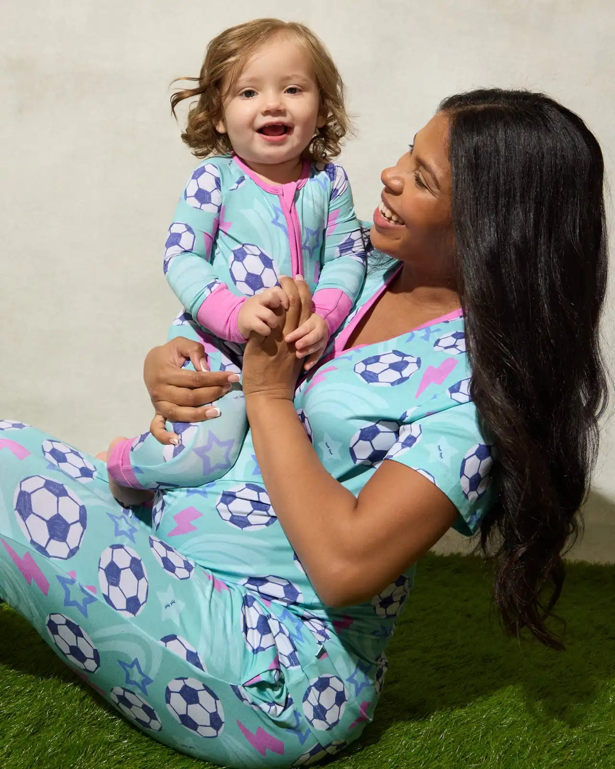 Aqua Soccer Stars Women's Pajama Pants