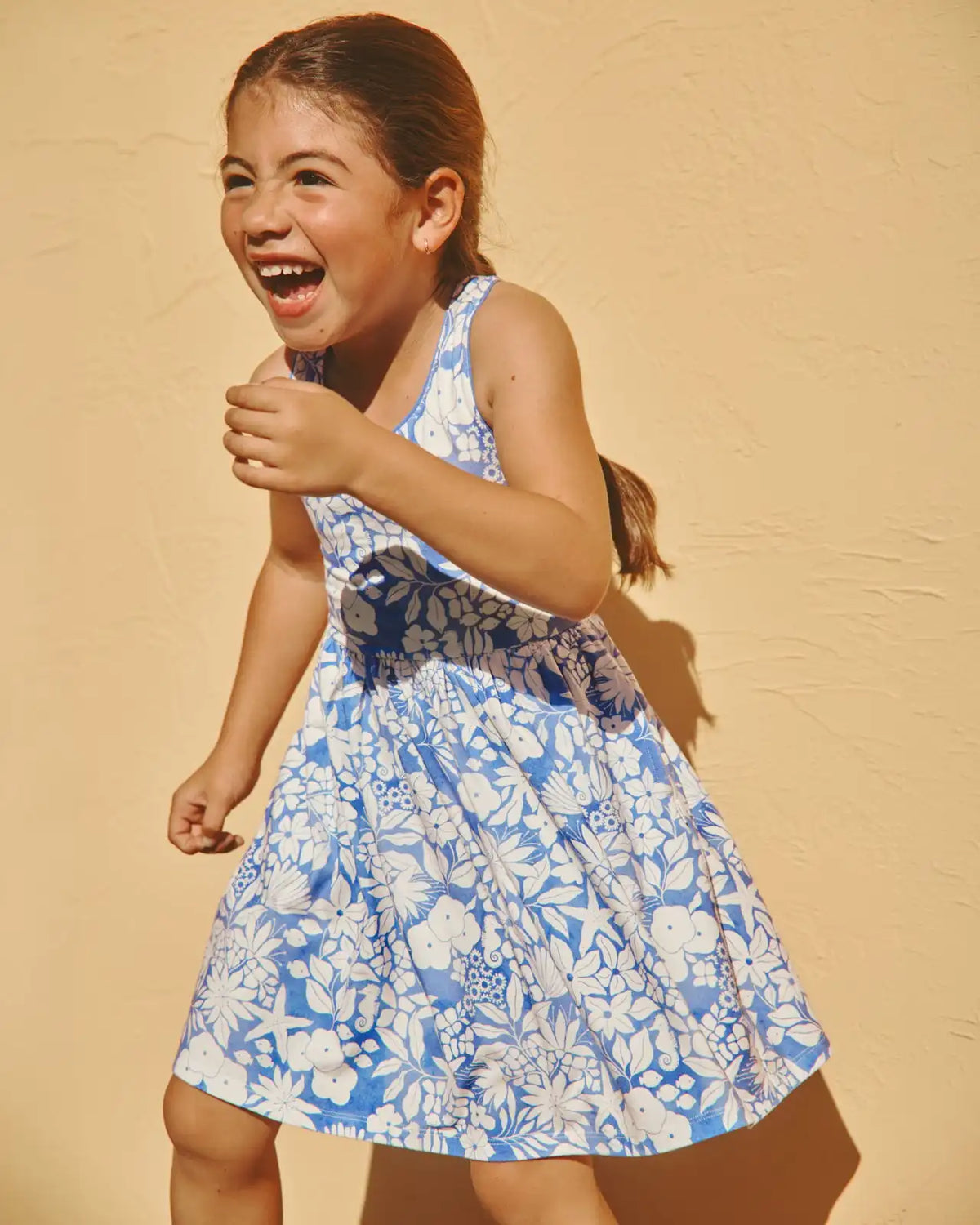 Azure Garden Cross Back Skater Dress