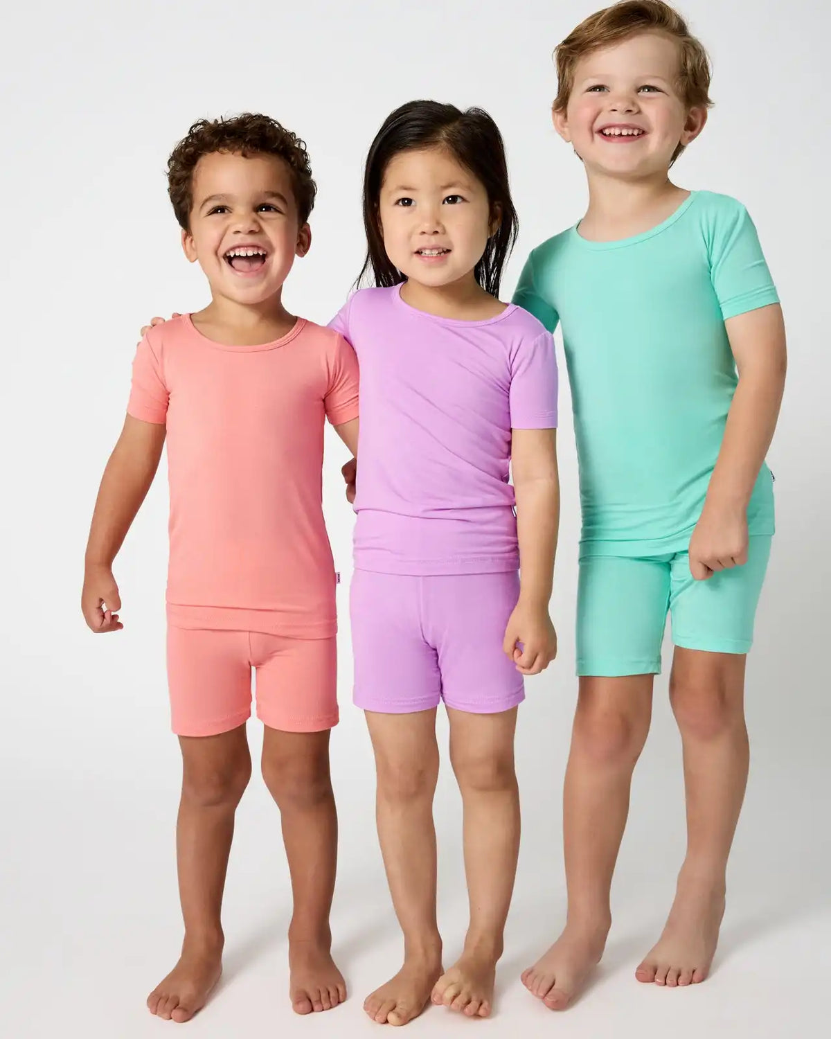 Sweet Papaya Two-Piece Short Sleeve & Shorts Pajama Set