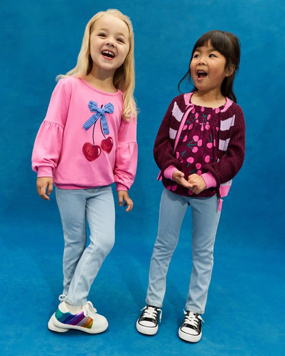 Cherry Charm Smocked Flutter Top