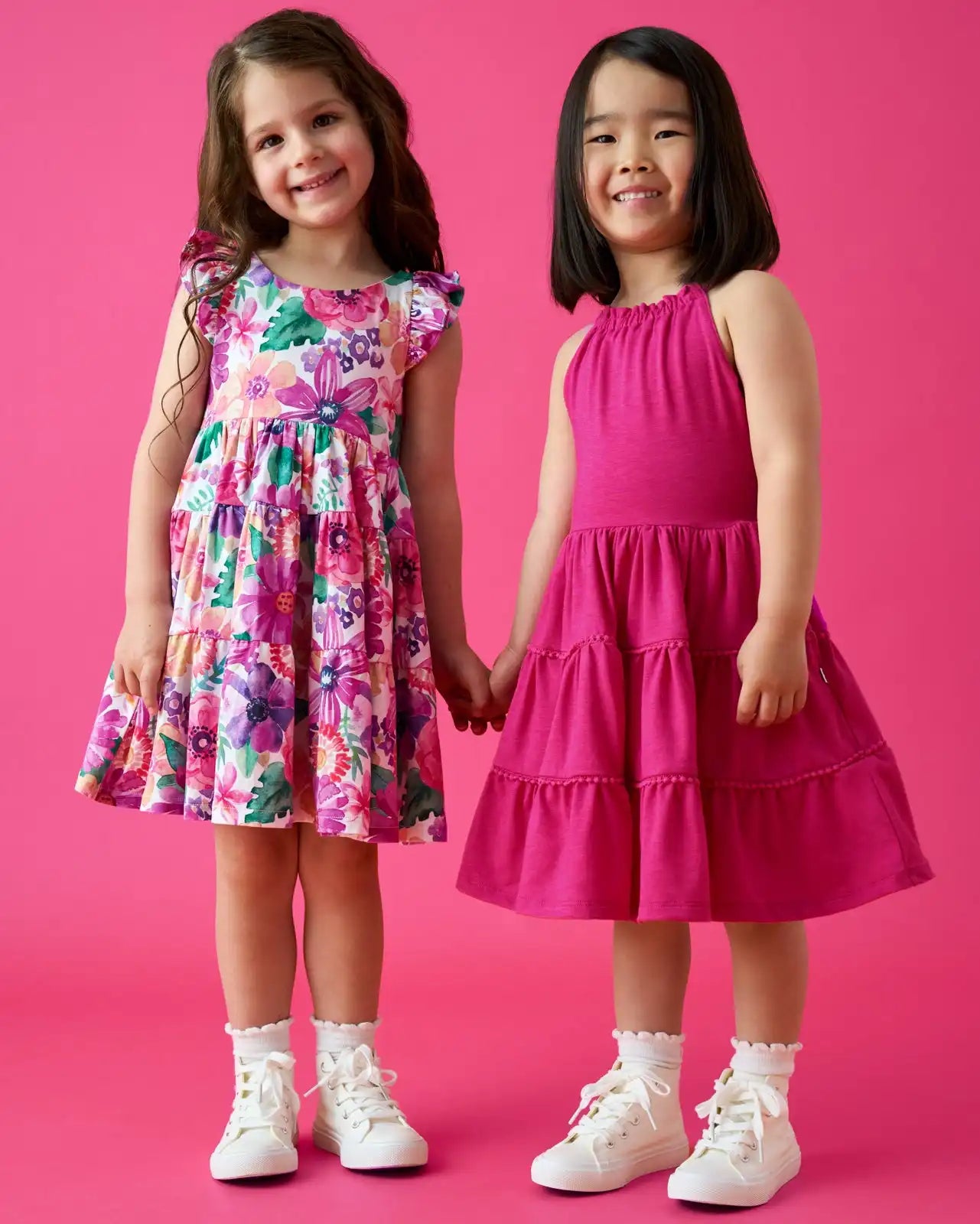 Pink Punch Open Back Tiered Dress