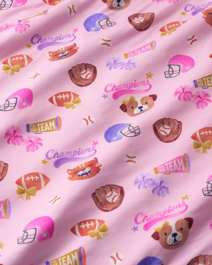 Team Spirit Pink Women's Short Sleeve Pajama Top