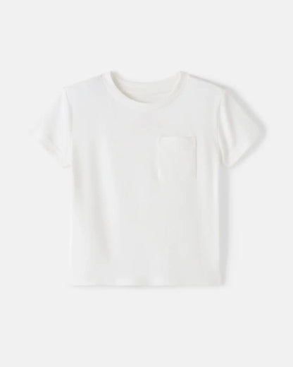 Soft White Short Sleeve Relaxed Pocket Tee