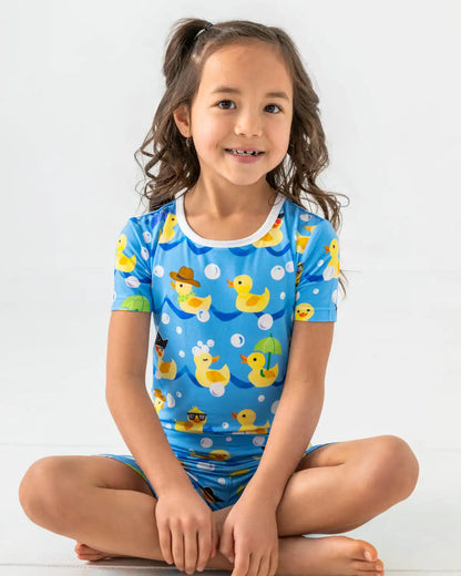 Splish Splash Two-Piece Short Sleeve & Shorts Pajama Set