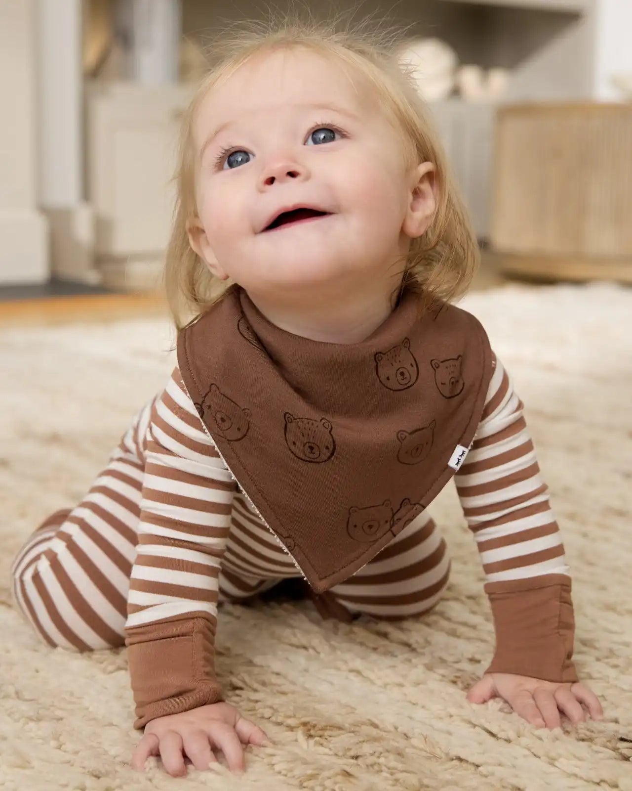 Teddy Tracks Bandana Bib