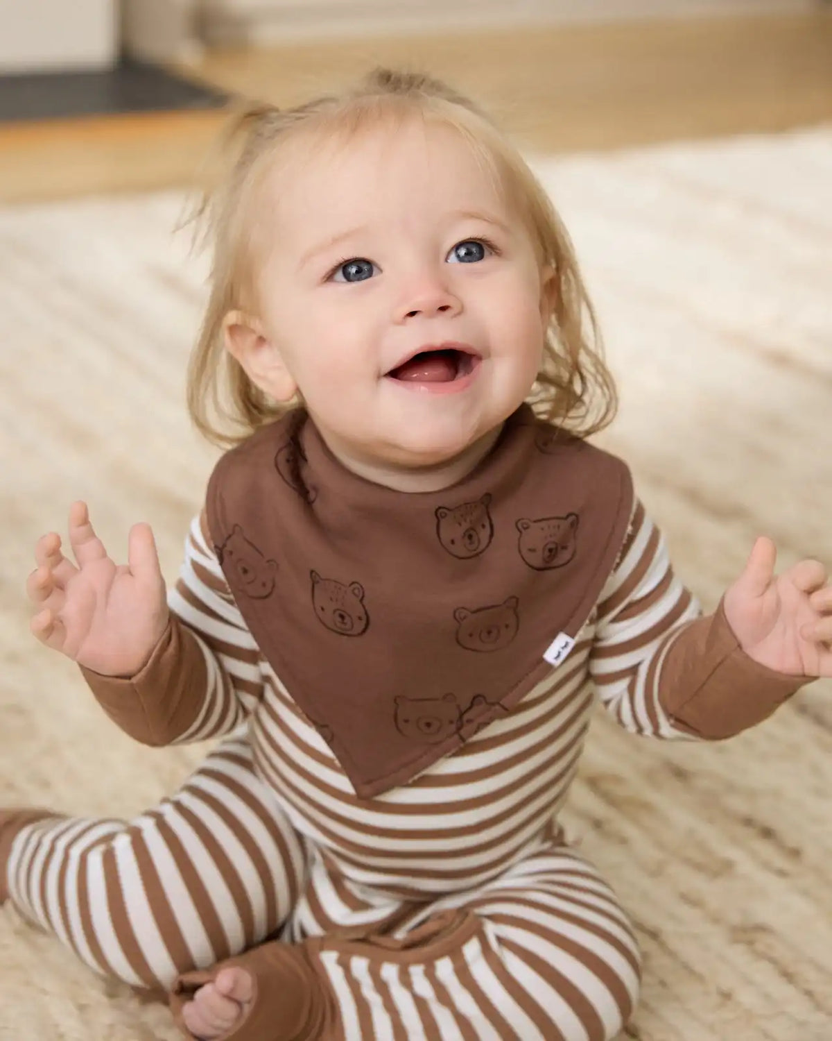 Teddy Tracks Bandana Bib
