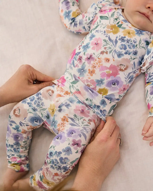 Tiny Blooms Fold Over Legging