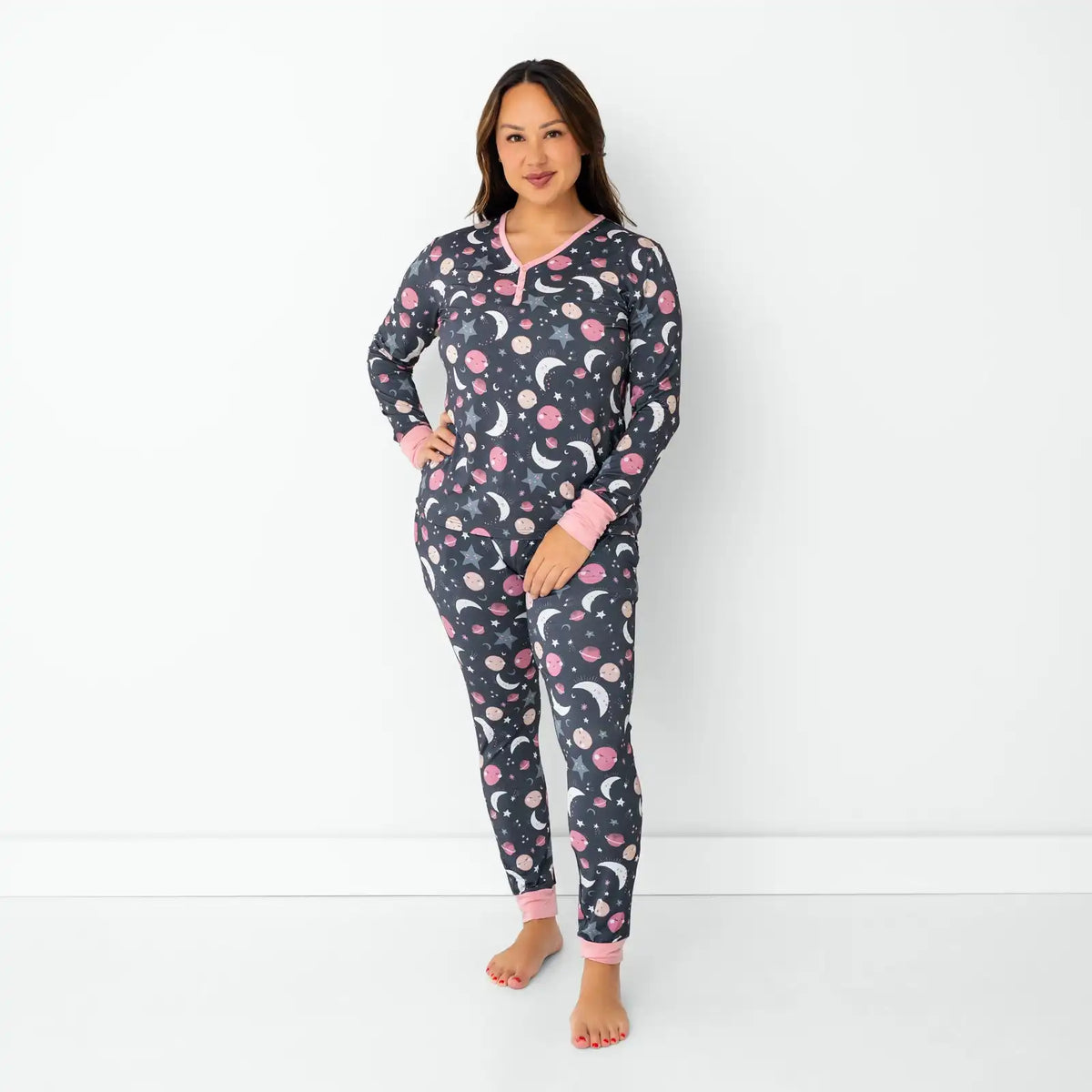 Pink To the Moon & Back Women's Pajama Pants