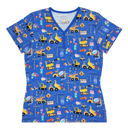 Birthday Builders Women's Short Sleeve Pajama Top